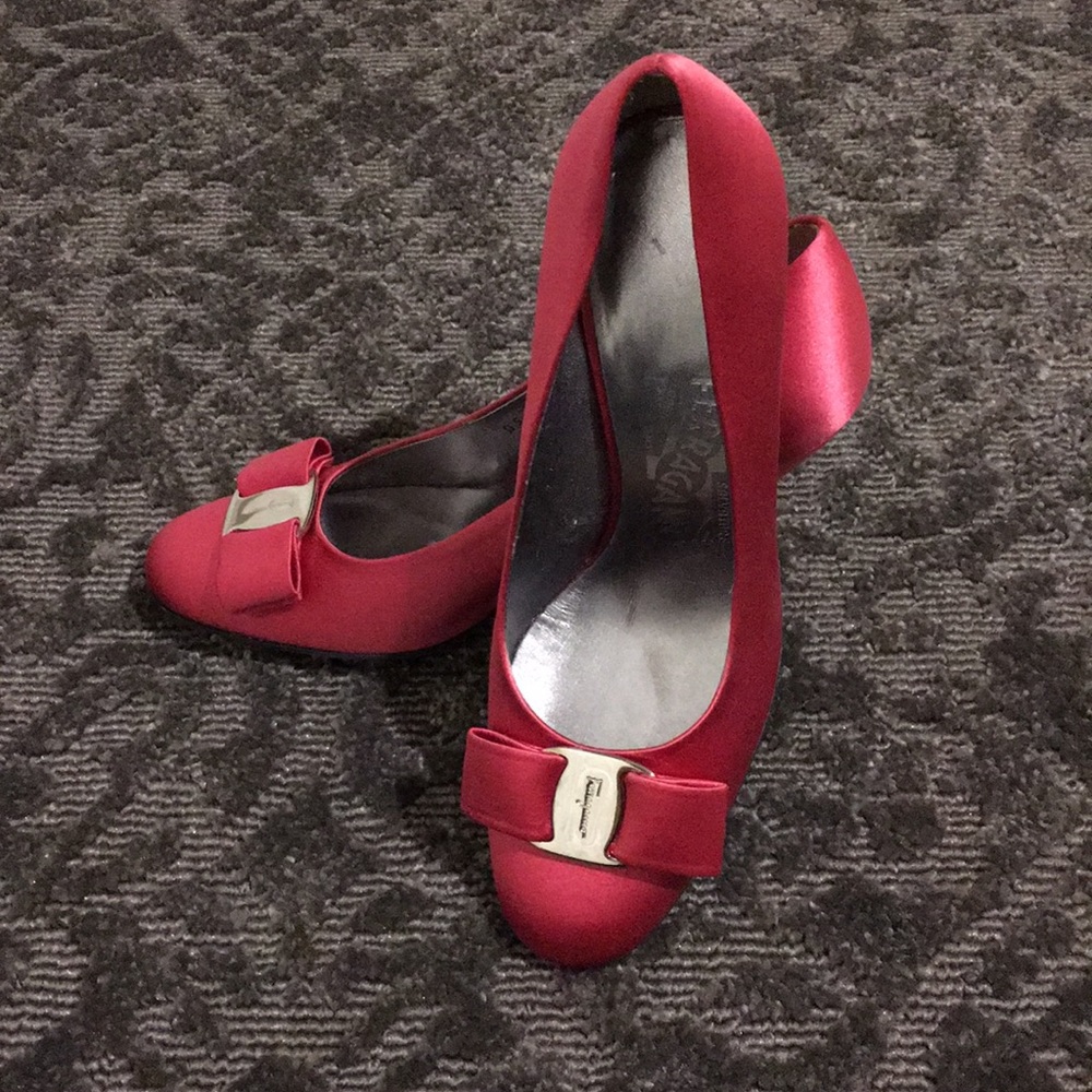 Salvatore Ferragamo New Pink Satin Stilettos